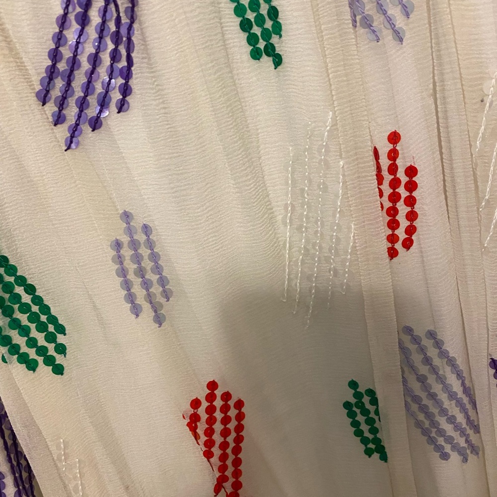Vintage Colorful Patterned Sequined Maxi Skirt and Top - Picture 7 of 8